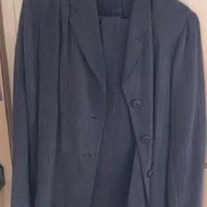 Vintage style gray rayon pants suit